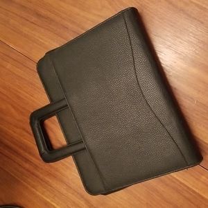 Black pebble leather organizer mini briefcase!NWOT